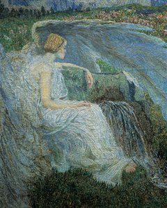 Liebe am Brunnen des Lebens (Detail) von Giovanni Segantini