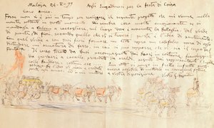 Skizze für die Prozession des Festes von Calven Coira von Giovanni Segantini