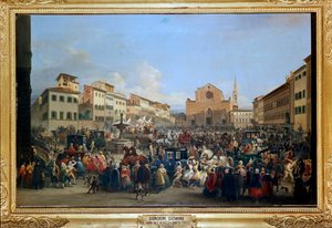 Karneval auf dem Santa Croce Platz in Florenz