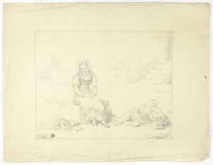 Römische Bäuerin und schlafende Kinder von Giovanni Tognolli
