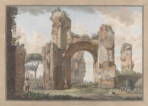 Innenansicht der Bäder von Caracalla von Giovanni Volpato, Louis Ducros
