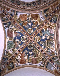 Die Ärzte im Tempel, die Evangelisten und acht Propheten, aus dem Kapellengewölbe (Fresko)
