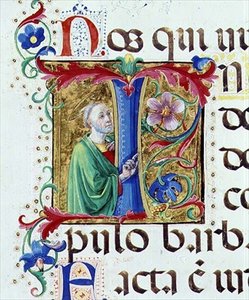Ms 542 f.44v Historisierte Initiale 