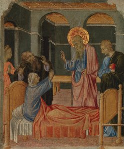 Der heilige Johannes der Evangelist erweckt Drusiana, ca. 1460 von Giovanni di Paolo
