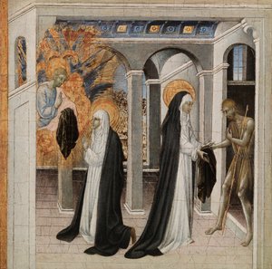St. Katharina von Siena und der Bettler von Giovanni di Paolo