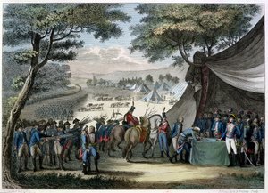 Befriedung der Vendée durch General Hoche (1768-97) 20. April 1795 (Farbstich)