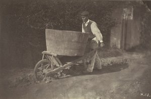 Männlicher Bauer mit Schubkarre, 1870 von Giraudon