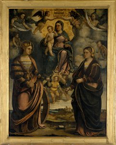 Madonna und Kind zwischen den Heiligen Katharina und Apollonia, 1526