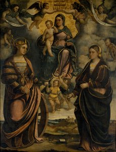 Madonna und Kind zwischen den Heiligen Katharina und Apollonia von Girolamo Dal Toso
