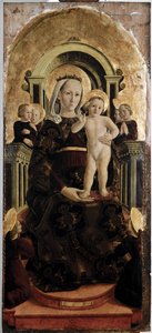 Jungfrau und Kind - Öl auf Holz von Girolamo Giovanni