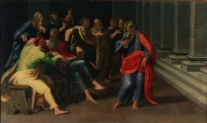 St. Johannes trinkt aus dem vergifteten Kelch von Girolamo Mazzola Bedoli