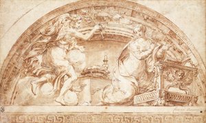 Die Verkündigung: Ein Entwurf für eine Lunette von Girolamo Mazzola Bedoli