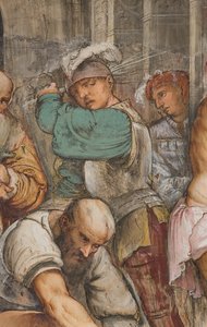 Zentraler Gang, Fünftes Südjoch, Geißelung Christi, Jerome Romanino von Girolamo Romanino