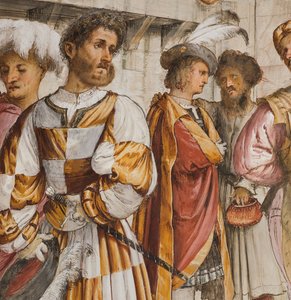 Zentrales Schiff, fünfter südlicher Spann, Christus vor Pilatus, Girolamo Romanino