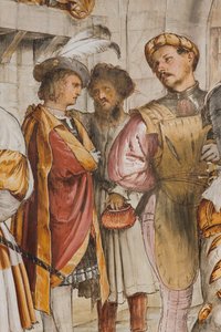 Zentrales Kirchenschiff, fünfter südlicher Spann, Christus vor Pilatus, Girolamo Romanino