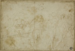 Blenheim-Palast-Sarkophag: Bacchanal mit Löwenkopf von Girolamo da Carpi
