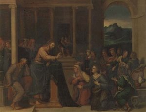 Christus im Haus von Maria und Martha von Girolamo da Carpi