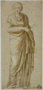 Stehende drapierte Frauenfigur