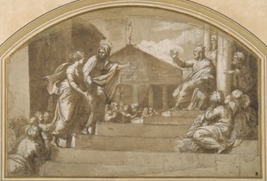 Martha bringt Maria Magdalena zu Christus von Giulio (attr. to) Romano