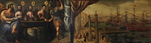 Der heilige Markus hilft drei Magistraten bei der Rekrutierung der Miliz für die Flotte, um 1586