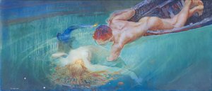 Meerjungfrau oder Grüner Abgrund von Giulio Aristide Sartorio