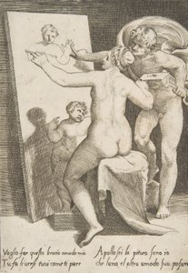 Apollo neben einer Frau, die eine Allegorie der Malerei darstellt, aus 