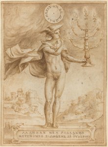Studie für Harpokrates (Silentio Deum Cole) von Giulio Bonasone