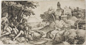 Hirten in einer Landschaft