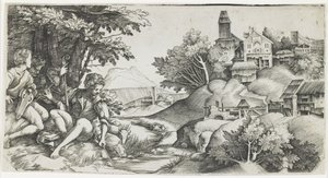 Hirten in einer Landschaft