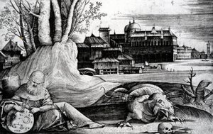 Der Astrologe, 1509 von Giulio Campagnola