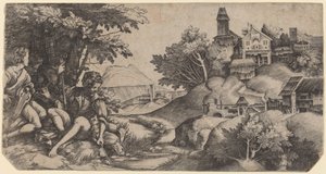 Hirten in einer Landschaft