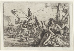 Wasser Naiade mit Wasserkrug und Tritonen Die vier Elemente (Serientitel) von Giulio Carpioni (I)