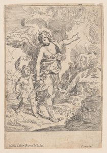 Ein Schutzengel, der Hand in Hand mit einem kleinen Kind geht, 1640-60