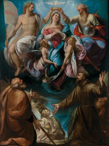 Die Krönung der Jungfrau mit den Heiligen Joseph und Franziskus von Giulio Cesare Procaccini