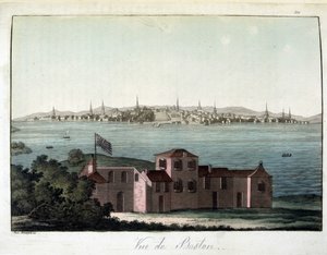 Ansicht der Stadt Boston - in Le costume ancien et moderne von Dr. Jules Ferrario, ed. Mailand