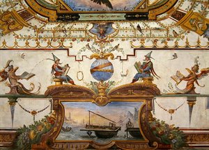 Deckenpaneel aus dem Stanzino delle Matematiche von Giulio Parigi