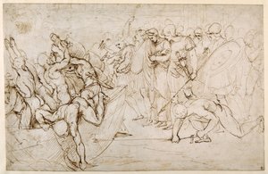 Neoptolemus nimmt Andromache nach dem Fall von Troja in Gefangenschaft von Giulio Romano