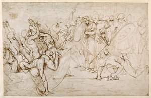 Neoptolemus nimmt Andromache nach dem Fall Trojas in Gefangenschaft von Giulio Romano
