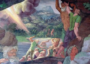 Sala dei Giganti, Detail der Zerstörung der Giganten durch Jupiters Blitze, 1536 (Detail)