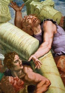 Sala dei Giganti, Detail der Zerstörung der Giganten durch Jupiters Blitze, 1536 (Detail)