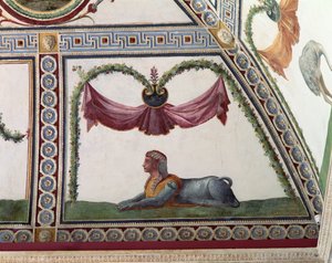 Die Camera con Fregio di Amorini (Detail einer Sphinx) von Giulio Romano
