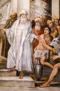 Numa Pompilius, der den Kult der Vestalinnen einführt (Detail)