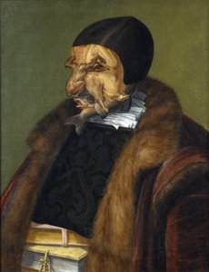 "Le Juriste" Gemälde von Giuseppe Arcimboldi (Arcimboldo) (1527-1593) 1566 Dim. 64x51 cm, Nationalmuseum, Stockholm von Giuseppe Arcimboldo