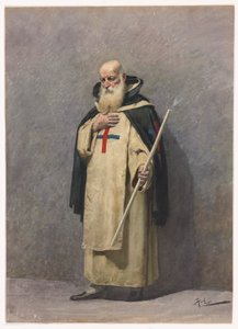 Ein älterer Priester stehend von Giuseppe Aureli