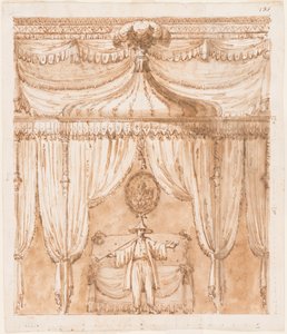 Schlafzimmernische mit einer Figur von Giuseppe Barberi