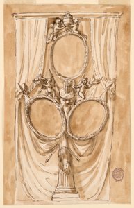 Dekoration für das Porträt von Papst Pius VI. und dem Königspaar von Giuseppe Barberi