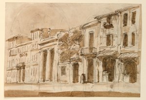 Theaterdesign: Straßenansicht von Giuseppe Barberi