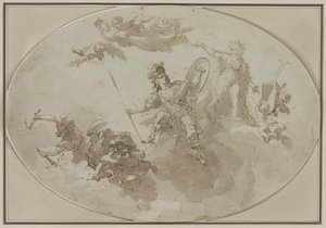 Deckenstudie: Allegorie von Frieden und Krieg von Giuseppe Bernardino Bison