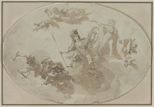 Deckenstudie: Allegorie von Frieden und Krieg, um 1800 von Giuseppe Bernardino Bison
