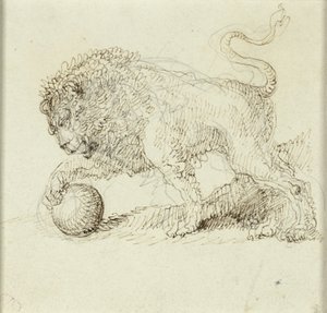 Löwe mit Ball von Giuseppe Bernardino Bison